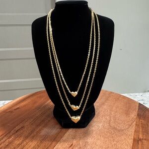 14k layered necklace.